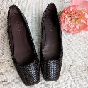 Sesto Meucci Dark Brown Woven Loafers